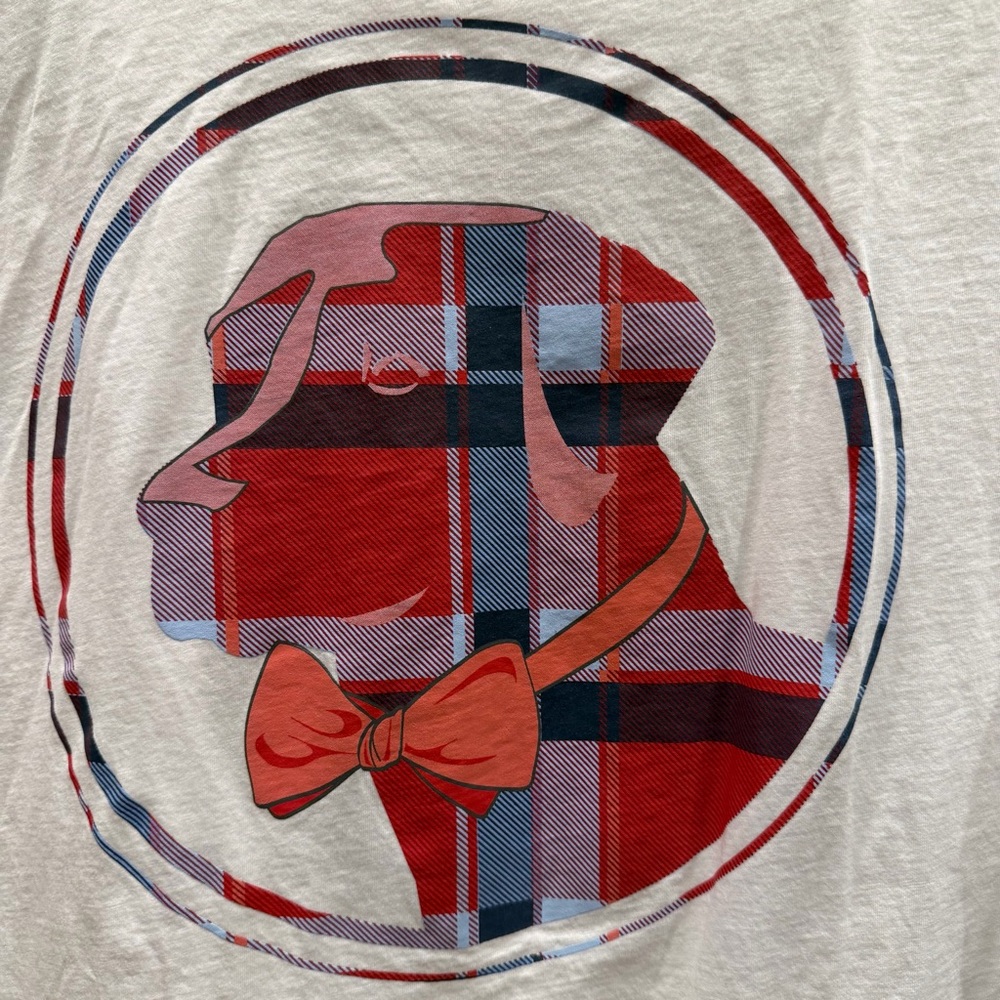 Southern Proper White T-Shirt with Plaid Dog Logo